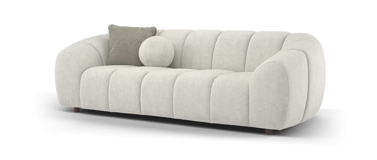 Sofology Waldorf Fabric 3 Seater in Soft Sherpa Stone Mix