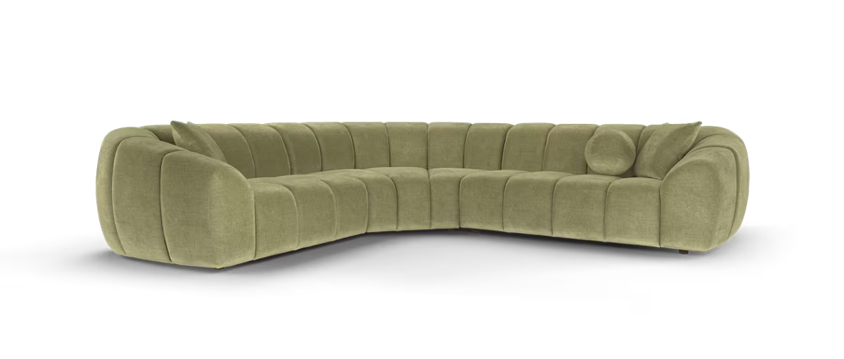 Sofology Waldorf Fabric 1.5 Corner 2 in Waldorf Soft Chenille Olive