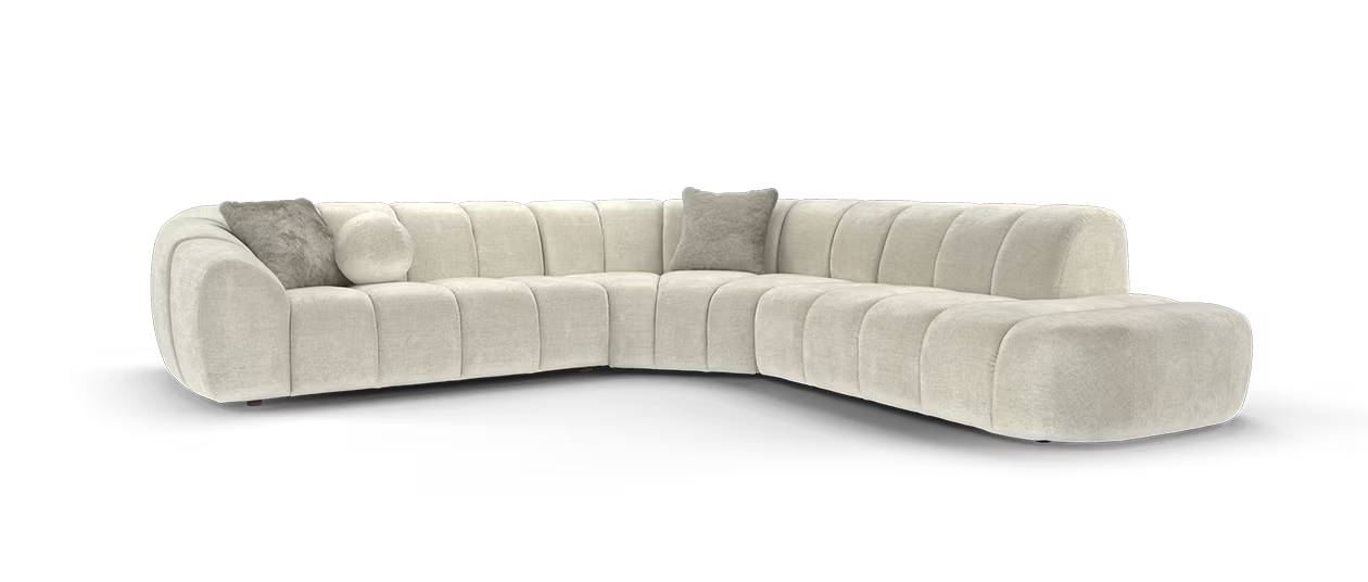 Sofology Waldorf Fabric 2 Corner 1.5 Chaise in Soft Chenille Linen Mix