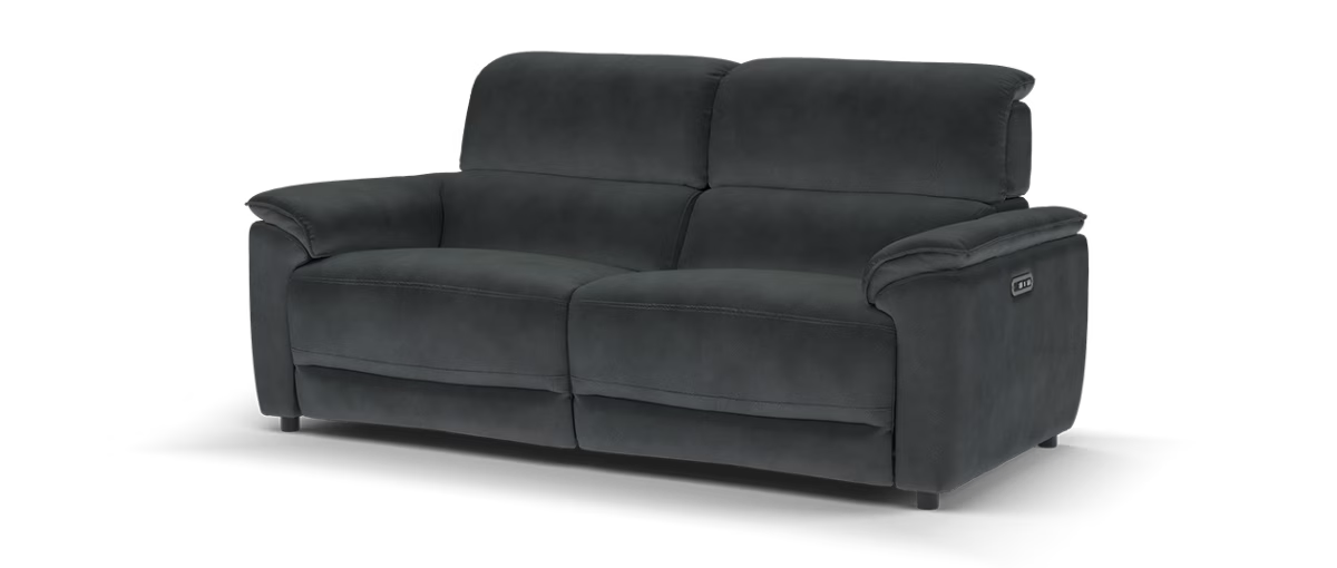 Sofology Hugo Fabric 2.5 Seater Power Recliner/Headrest in Lifestyle Flecked Anthracite