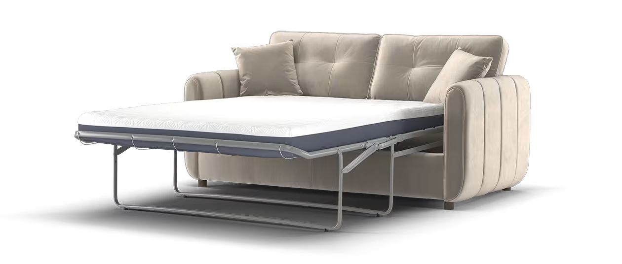 Sofology Islington Fabric 3 Seater Hypnos Deluxe Sofa Bed in Sleek Mink
