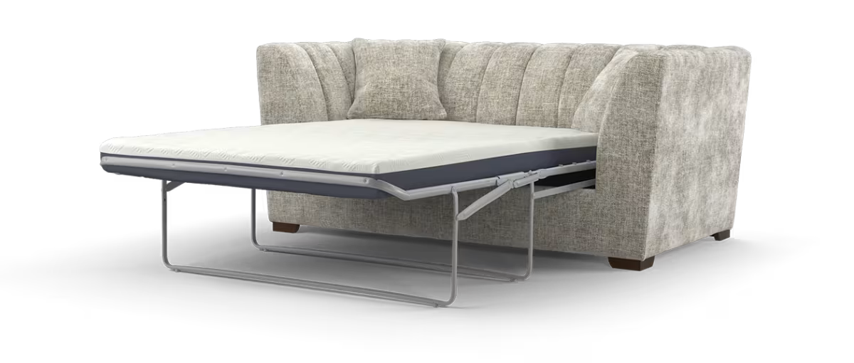 Sofology Downtown Fabric 2 Seater Sofa Bed Hybrid Pocket Mattress in Basketweave Chenille Linen