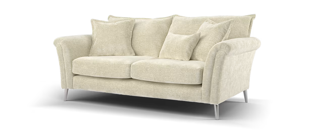 Sofology Beaumont 2 Seater Foam Seats in Linen Look Chenille Natural