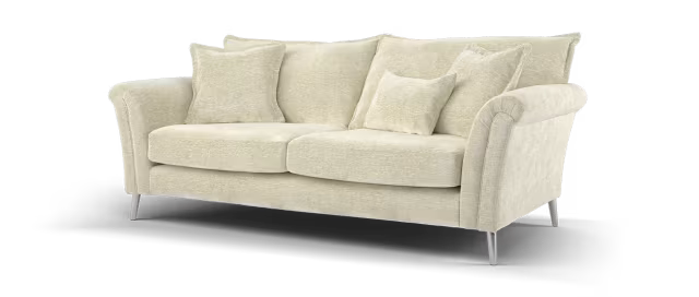 Sofology Beaumont 3 Seater Foam Seats in Linen Look Chenille Natural