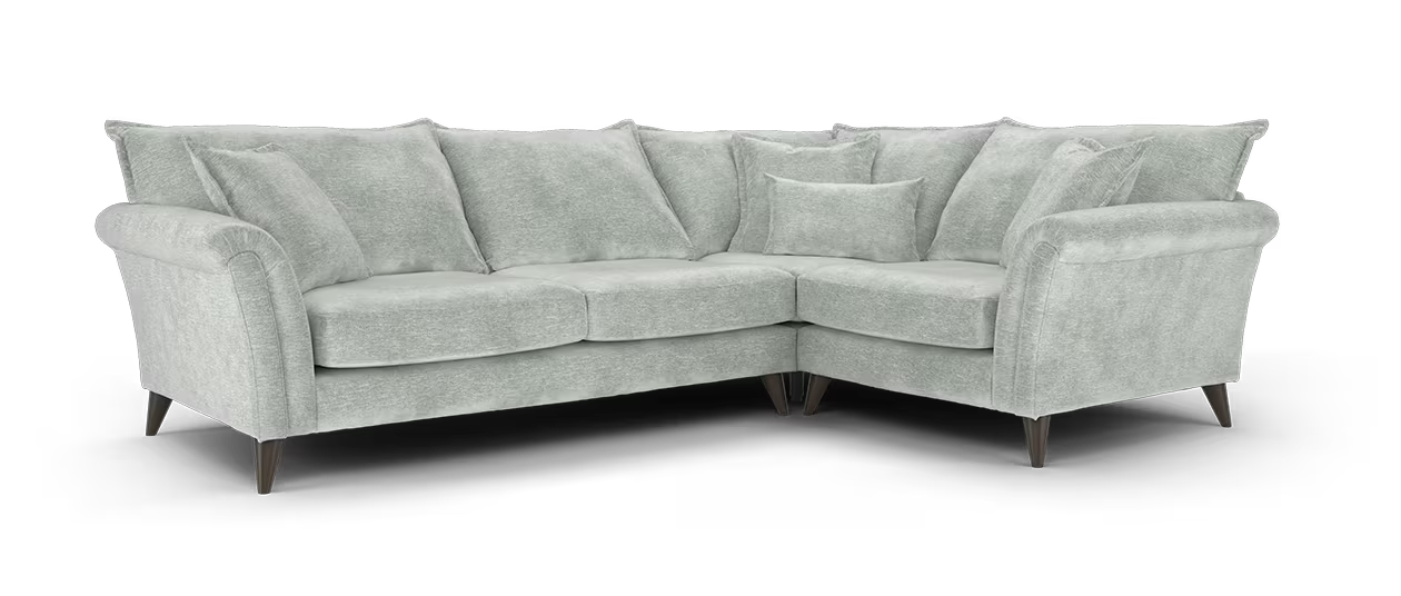 Sofology Beaumont Fabric 3 Corner 1 Foam Seats in Linen Look Chenille Grey