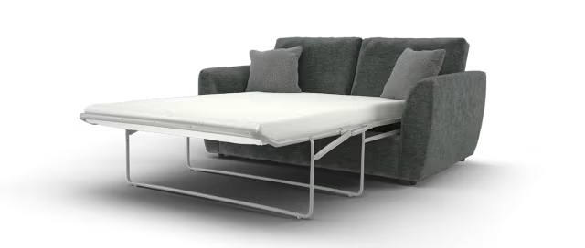 Sofology The Hackney Fabric 2 Seater Sofa Bed Hybrid Pocket Sprung Mattress in Linen Look Chenille Charcoal Mix
