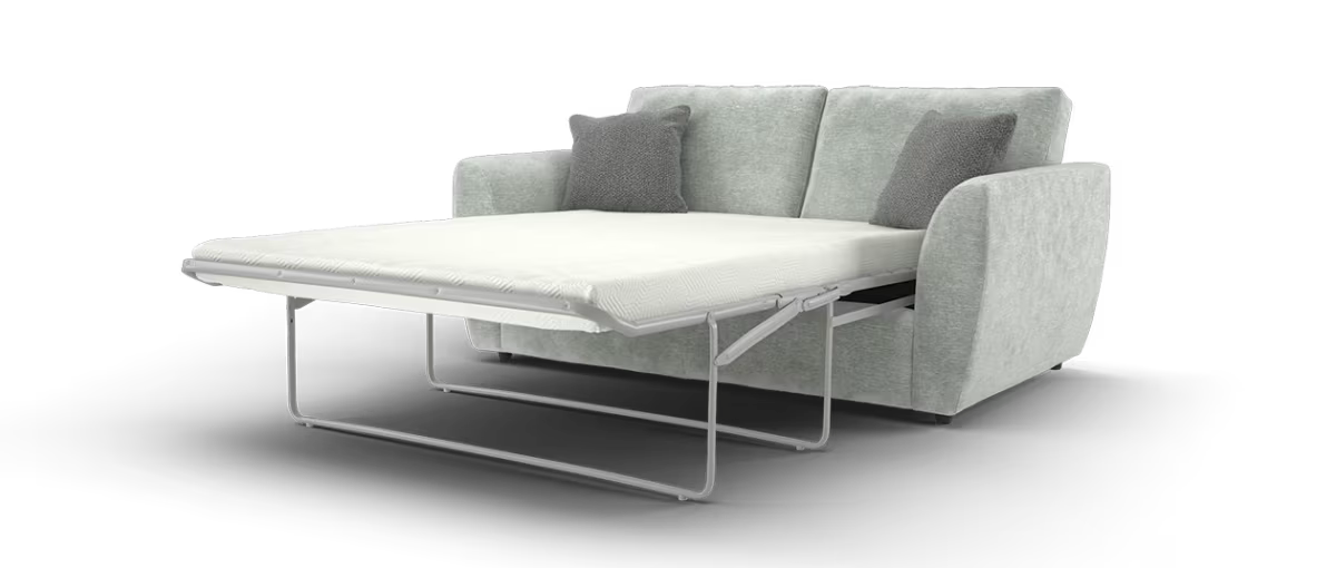 Sofology The Hackney 2 Seater Sofa Bed in Linen Look Chenille Grey All Over
