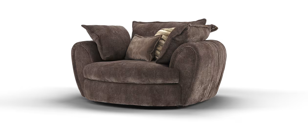 Sofology Lustre Fabric Love Seat Chair in Cacao Mix
