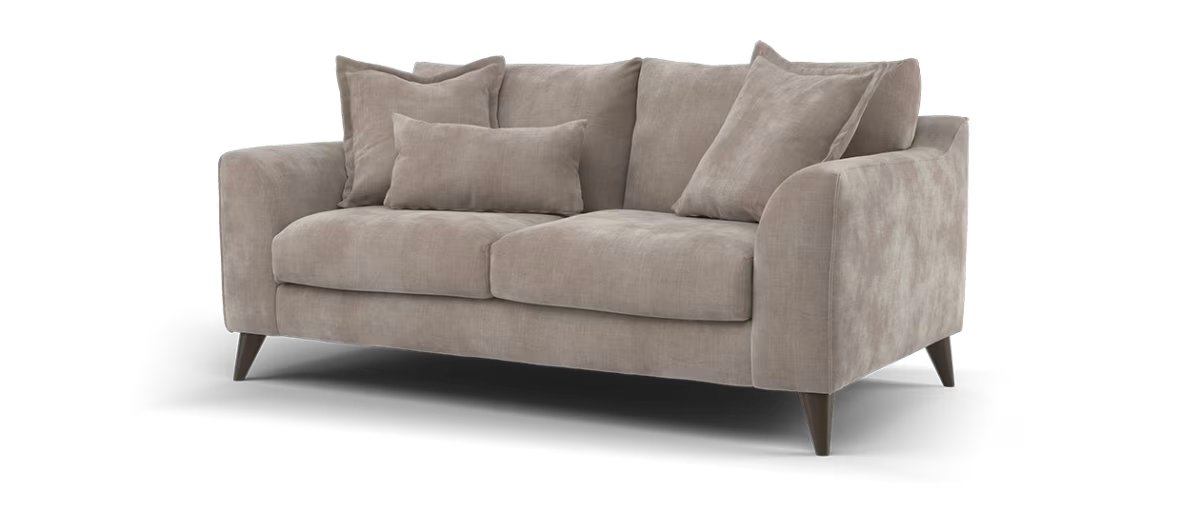 Sofology Mayfair Fabric 2 Seater Foam Seats in Soft Chenille Wicker