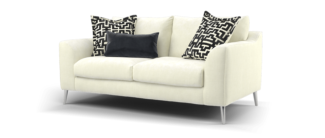 Sofology Mayfair Fabric 2 Seater Foam Seats Soft Chenille Ivory/Black Mix
