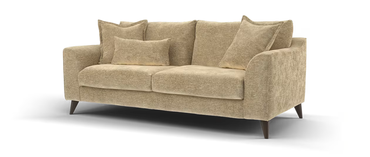 Sofology Mayfair 3 Seater in Linen Look Chenille Caramel All Over