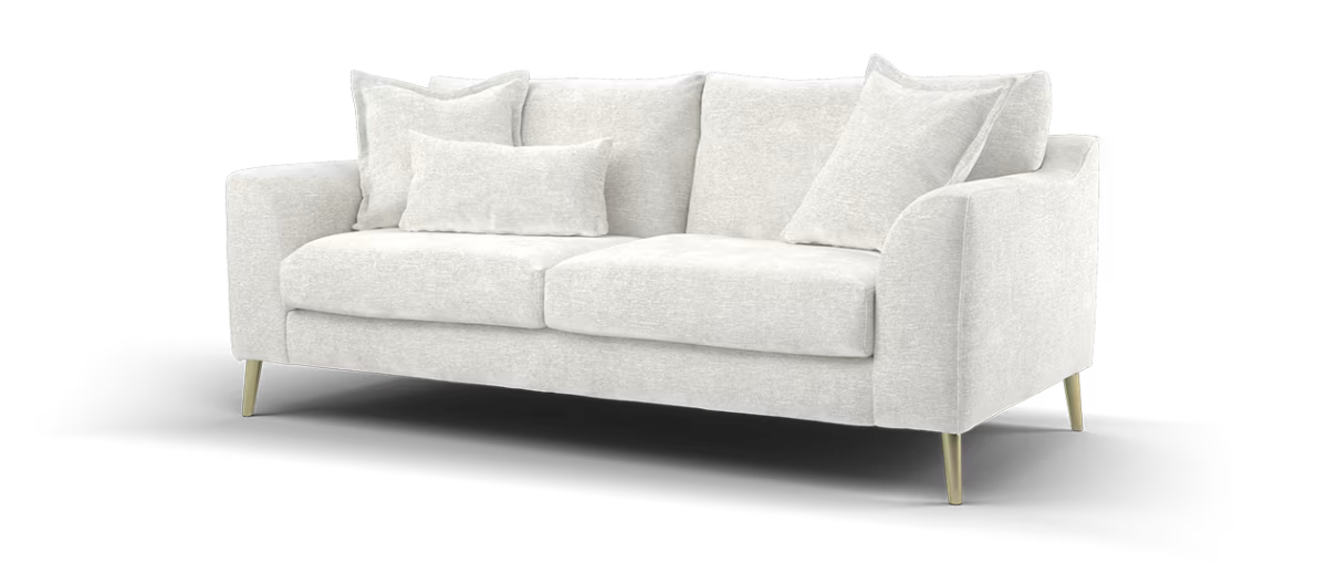 Sofology Mayfair Fabric 3 Seater Feather Flex Seats in Linen Look Chenille Mist