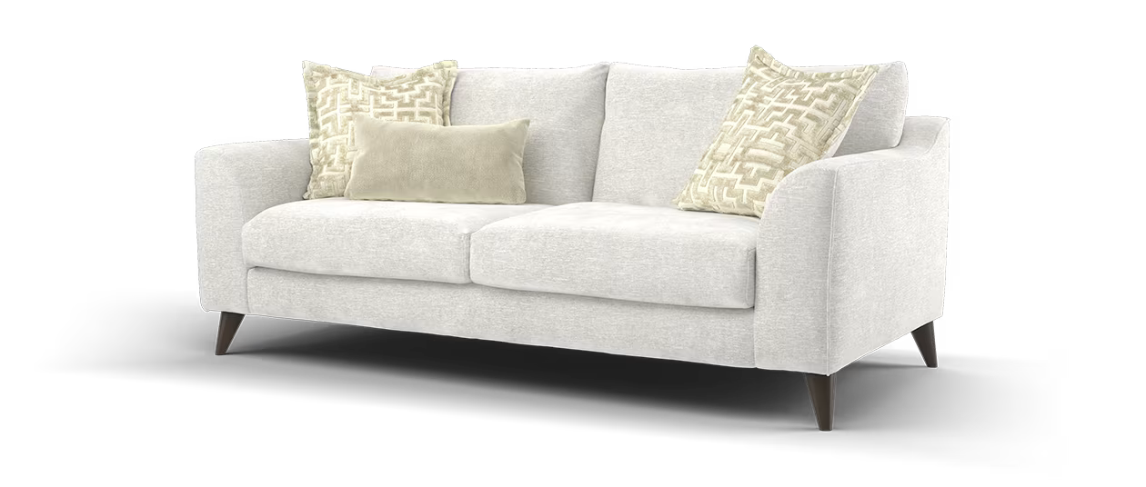 Sofology Mayfair Fabric 3 Seater Foam Seats in Linen Look Chenille Mist/Pearl Mix