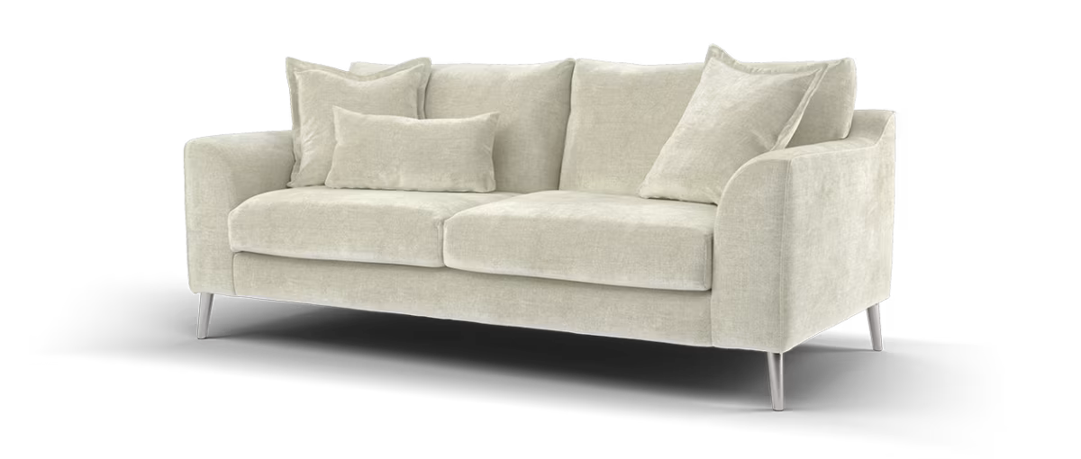 Sofology Mayfair Fabric 3 Seater Foam Seats in Soft Chenille Linen