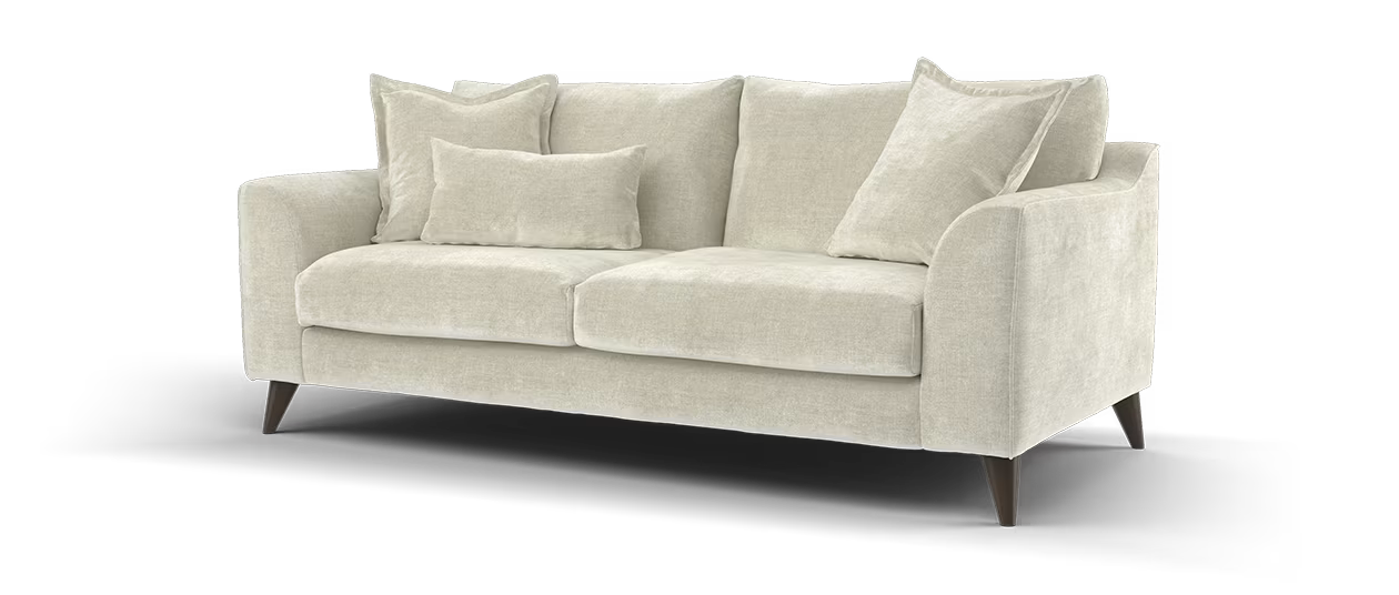 Sofology Mayfair Fabric 3 Seater Foam Seats in Soft Chenille Linen