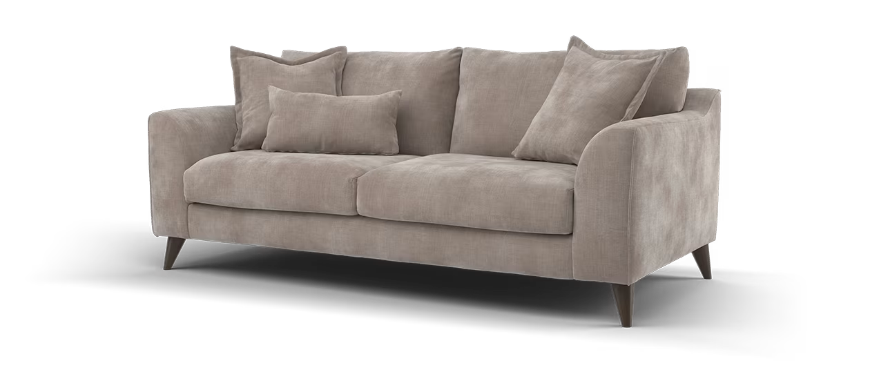 Sofology Mayfair Fabric 3 Seater Foam Seats in Soft Chenille Wicker