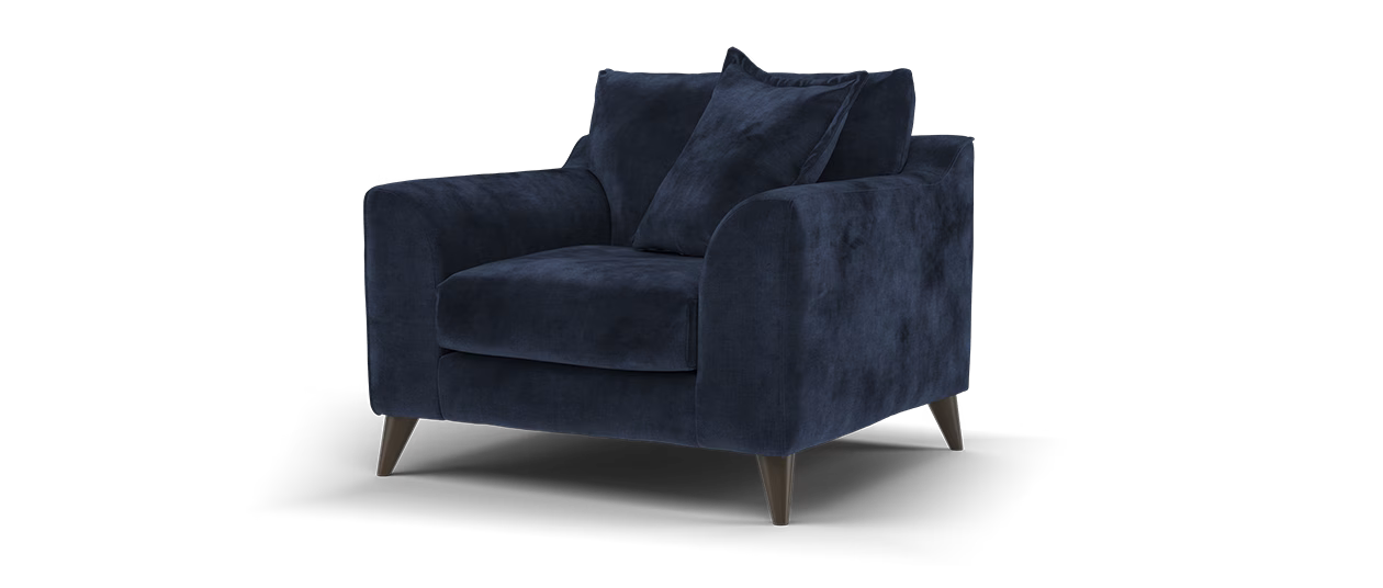 Sofology Mayfair Fabric  Chair in Soft Chenille Navy All Over
