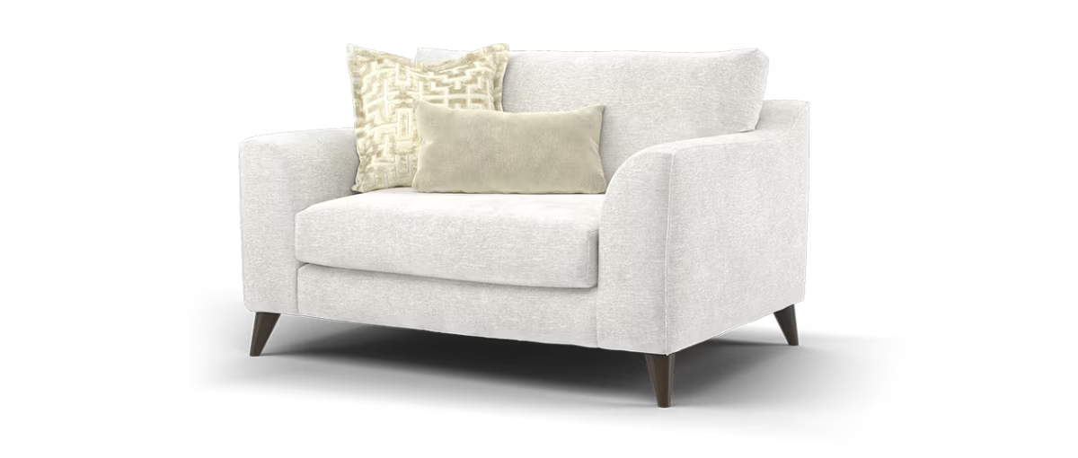 Sofology Mayfair Fabric Loveseat Foam Seat in Linen Look Chenille Mist/Pearl Mix