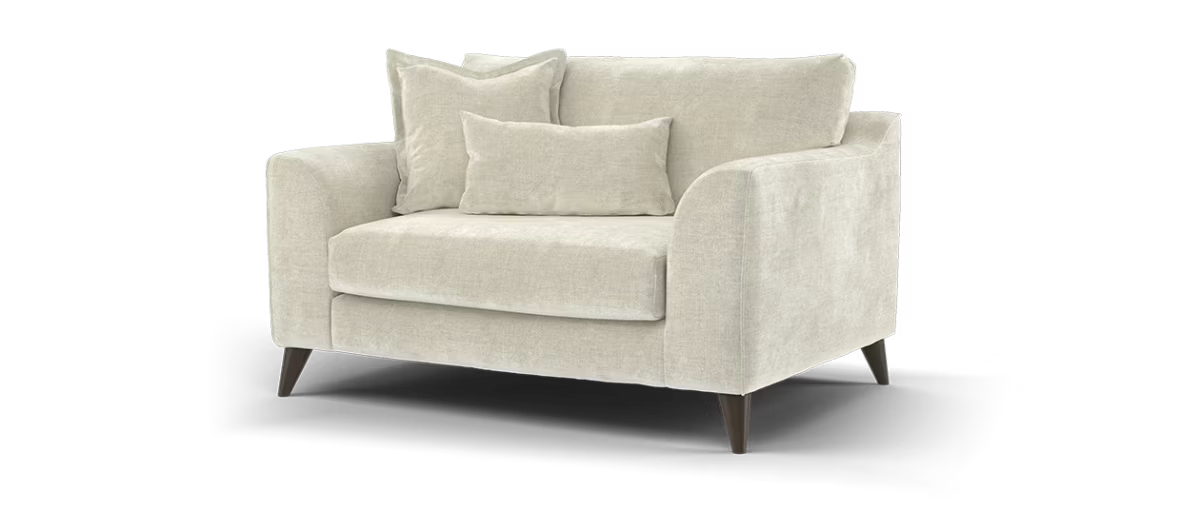 Sofology Mayfair Fabric Loveseat Foam Seat in Soft Chenille Linen