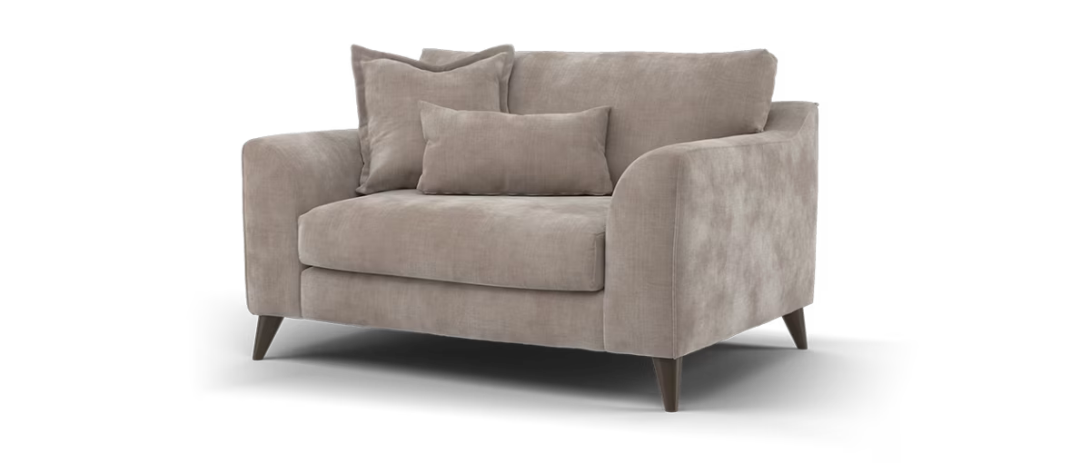 Sofology Mayfair Fabric Loveseat Foam Seat in Soft Chenille Wicker
