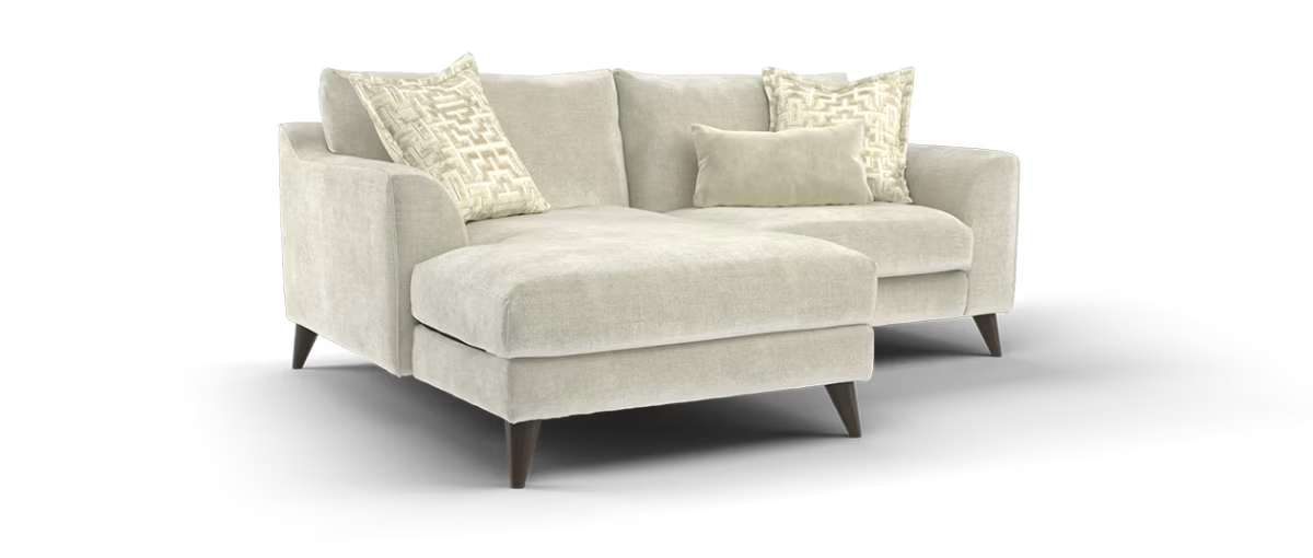 Sofology Mayfair Chaise 3 in Soft Chenille Linen/Pearl Mix