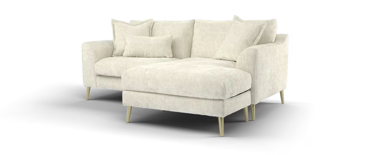 Sofology Mayfair 3 Seater Chaise Foam Seats In Luxury Chenille Mist