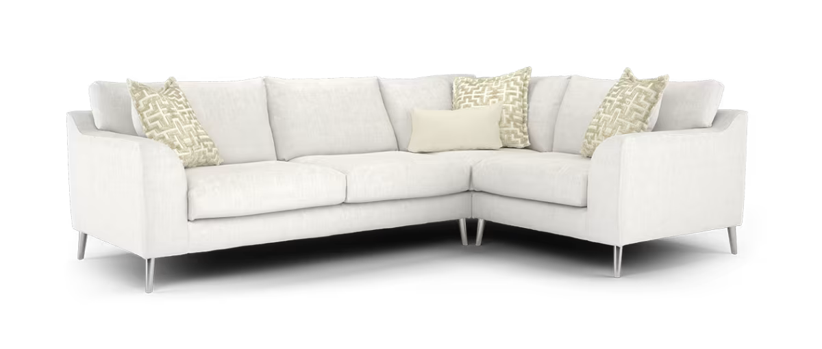 Sofology Mayfair Fabric 3 Corner 1 Foam Seats in Luxury Chenille Milk/Pearl Mix