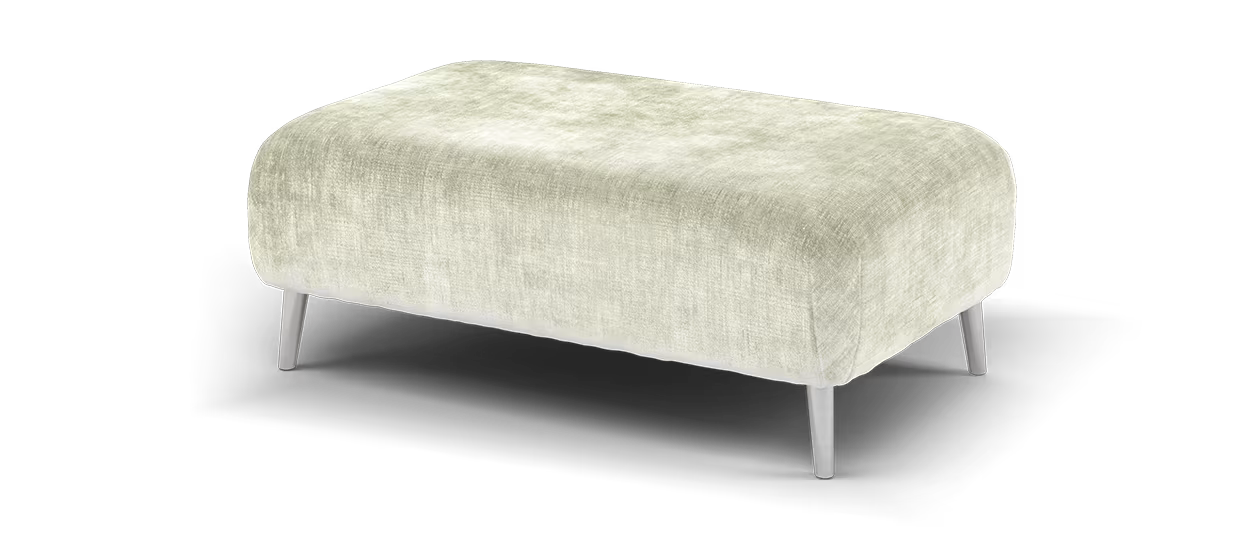 Sofology Mayfair Fabric Designer Footstool in Soft Chenille Linen All Over