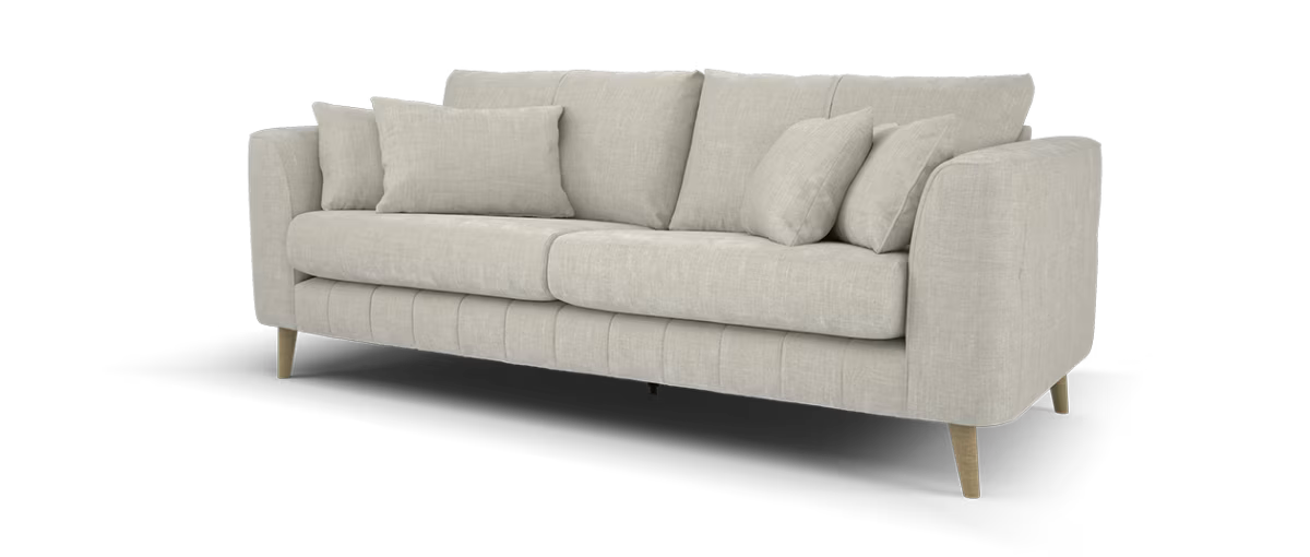 Sofology Remy Fabric 4 Seater in Soft Chenille Natural