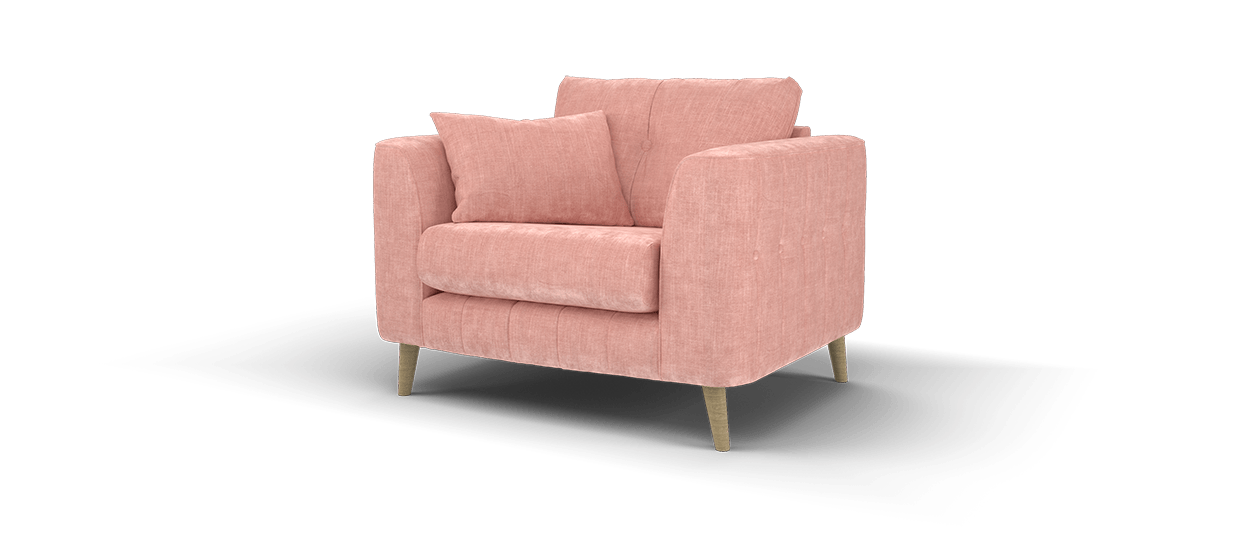 Sofology Remy Fabric Chair Soft Chenille Blush All Over
