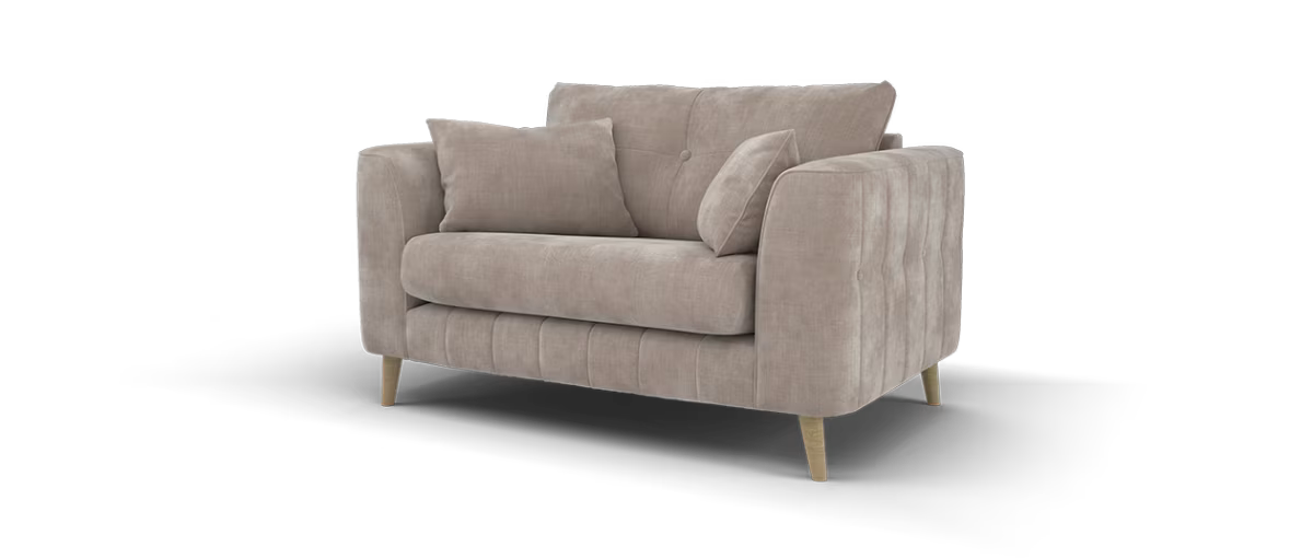 Sofology Remy Fabric Loveseat in Soft Chenille Wicker