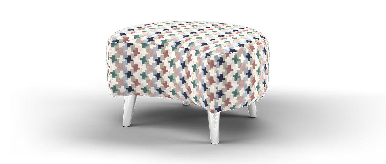 Sofology Remy Designer Half Moon Footstool in Designer Fabric Multi