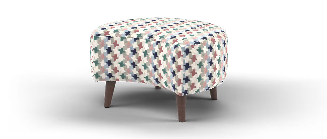 Sofology Remy Designer Half Moon Footstool in Designer Fabric Multi