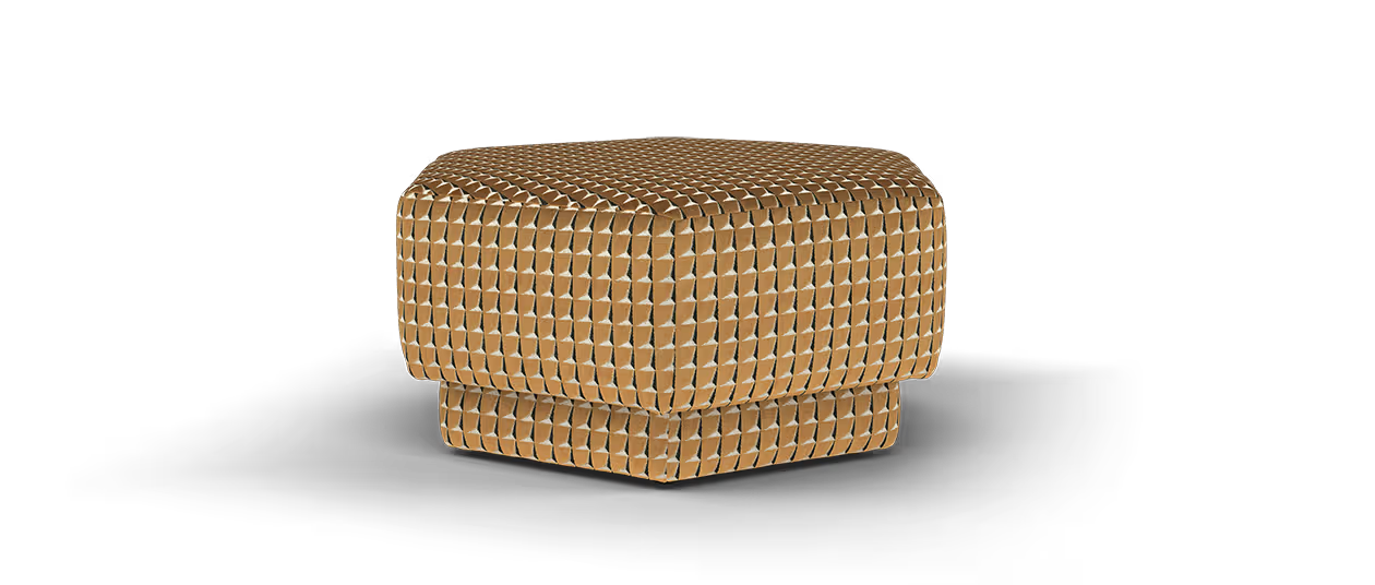 Sofology Regency Designer Fabric Footstool in Geometric Copper