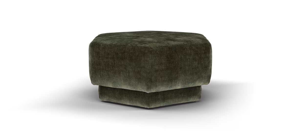 Sofology Regency Designer Footstool in  Luxe Chenille Olive All Over