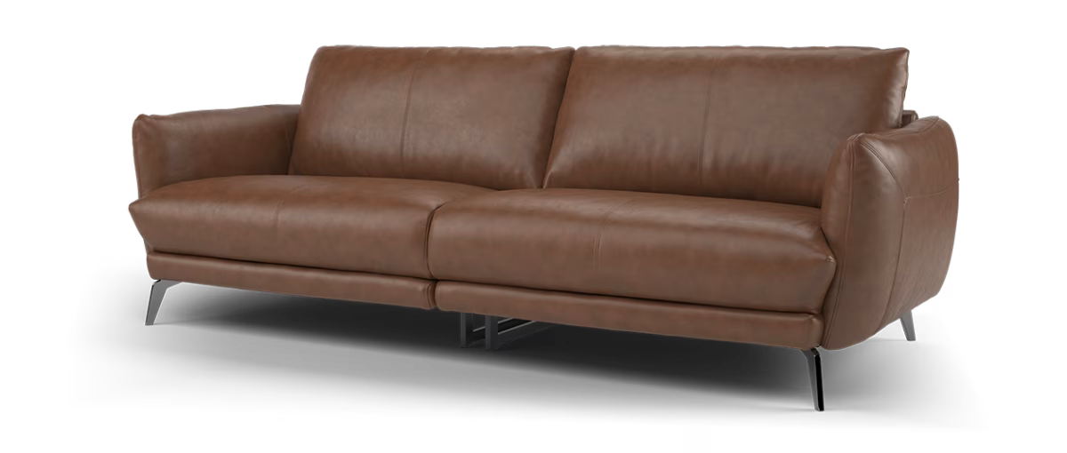 Sofology Adler Leather 4 Seater Split in Relaxed Soft Brown