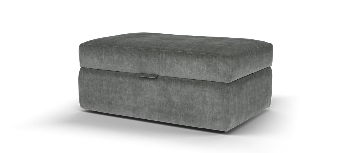 Sofology Rgency Large Storage Footstool in Chenille Grey All Over