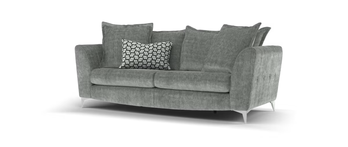 Sofology Luella Fabric 3 Seater in Luxe Chenille Grey Mix