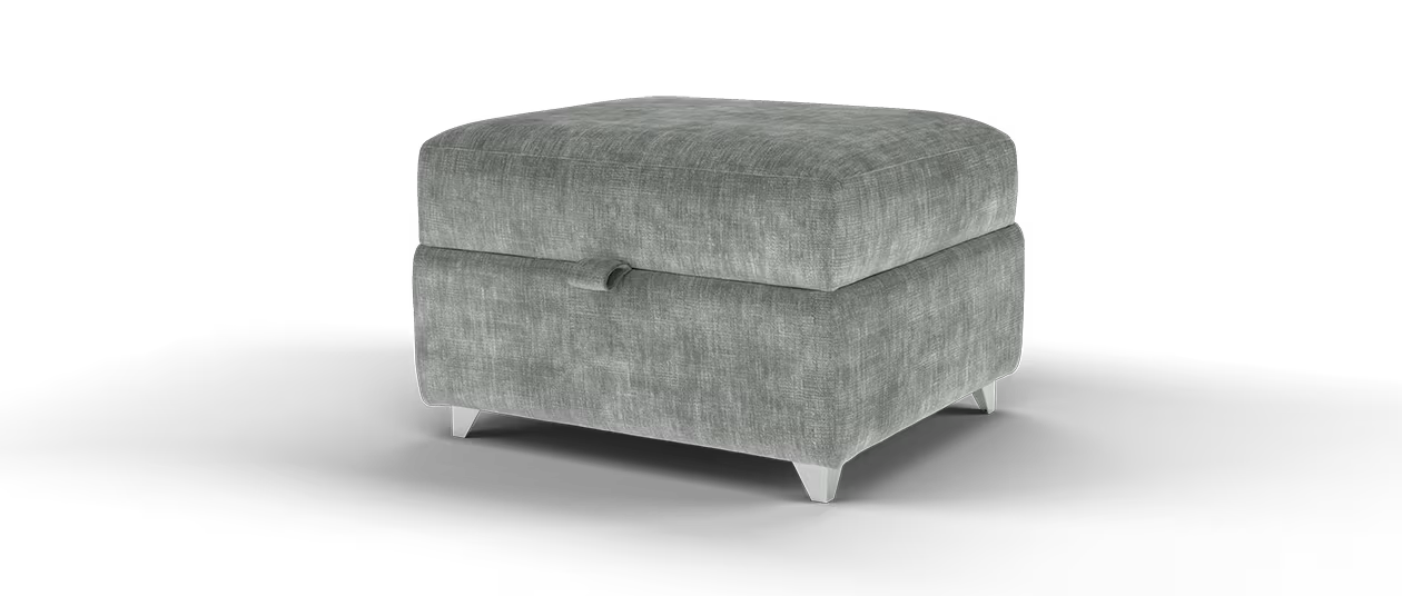 Sofology Luella Footstool in Chenille Grey All Over