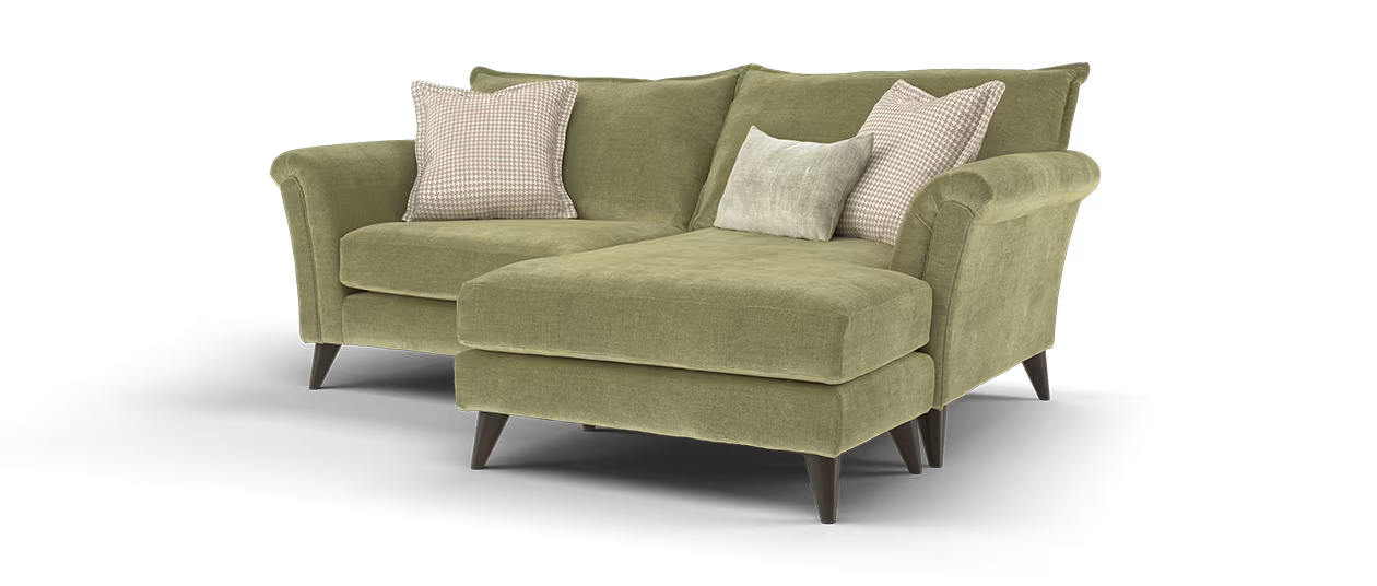 Sofology Beaumont 3 Chaise in Soft Chenille Olive Mix