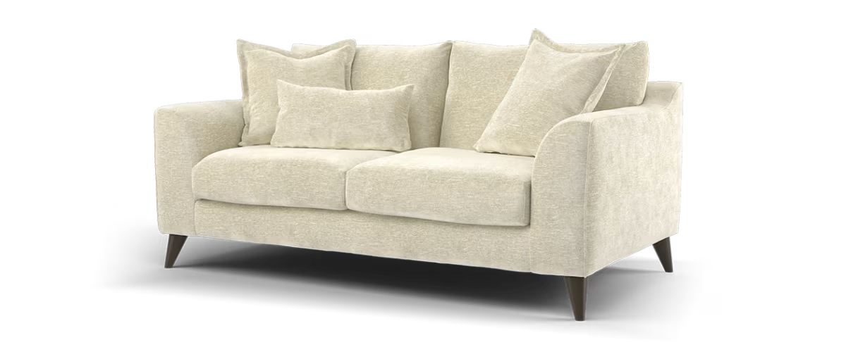 Sofology Mayfair Fabric 2 Seater Feather Flex Seats in Linen Look Chenille Natural