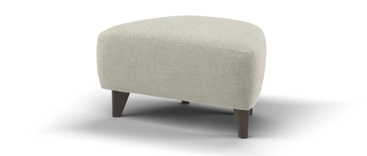 Sofology Larsen Fabric Designer Footstool in Chunky Linen Look Chenille Pebble