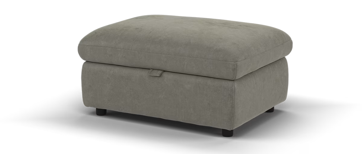 Sofology Hudson Fabric Storage Footstool in Lifestyle Flecked Mocha