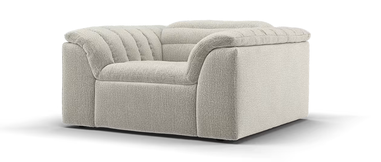 Sofology Olson Chair Power Recliner Power Headrest in Luxury Textured Chenille Grey