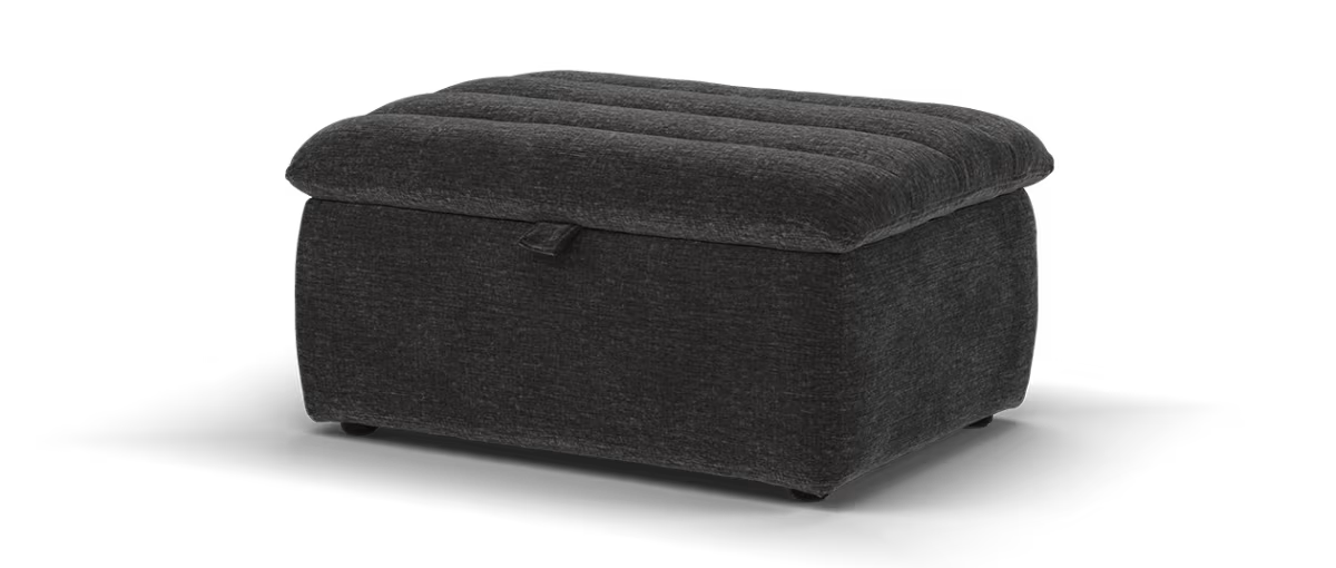 Sofology Olson Fabric Designer Storage Footstool in Luxury Textured Chenille Anthracite