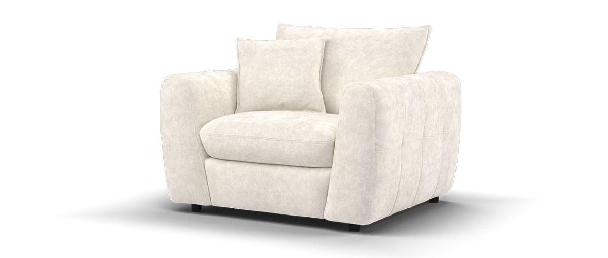 Sofology Hudson Fabric Chair in Luxury Sherpa Pebble