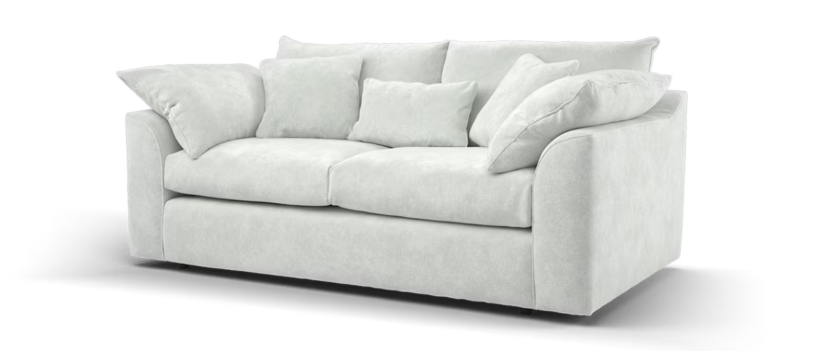 Sofology Georgio Fabric 3 Seater Extra Flex Seats in Lifestyle Plush Chenille Mist