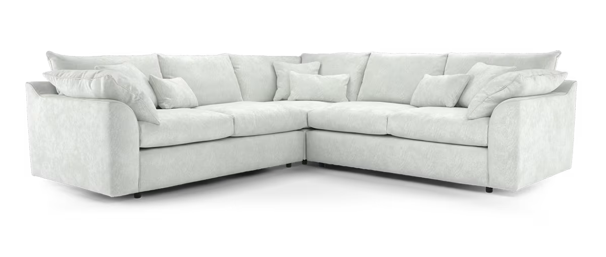 Sofology Georgio Fabric 3 Corner 3 Feather Flex Seats in Lifestyle Plush Chenille Mist Mix