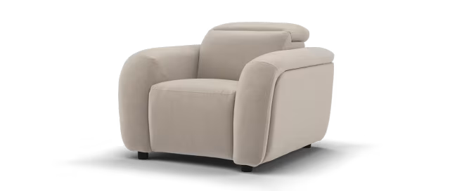 Sofology Drift Fabric Chair Power Recliner/Headrest in Nutmeg