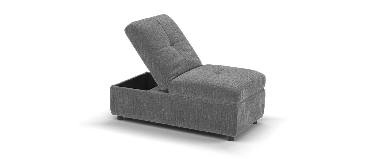 Sofology Drift Dual Storage Footstool in Luxury Textured Chenille Charcoal